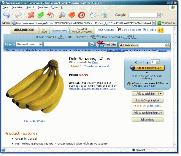 Bananen - bei Amazon