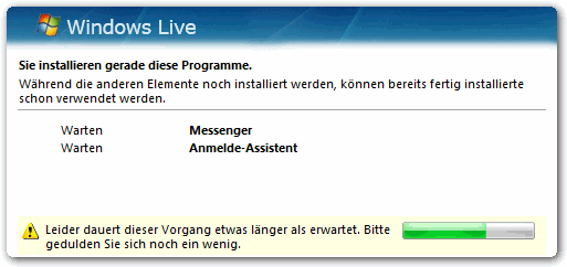 Leider dauert dieser Vorgang etwas länger als erwartet. Bitte gedulden Sie sich noch ein wenig.