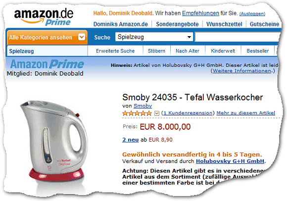 Wasserkocher bei Amazon